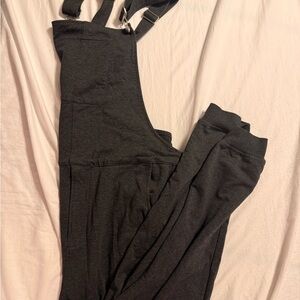 Swoveralls Dark Gray Knit Overalls, sweatpants overalls